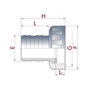 PVC Hose Connector with Union Nut ¾" IG x 16 mm-0