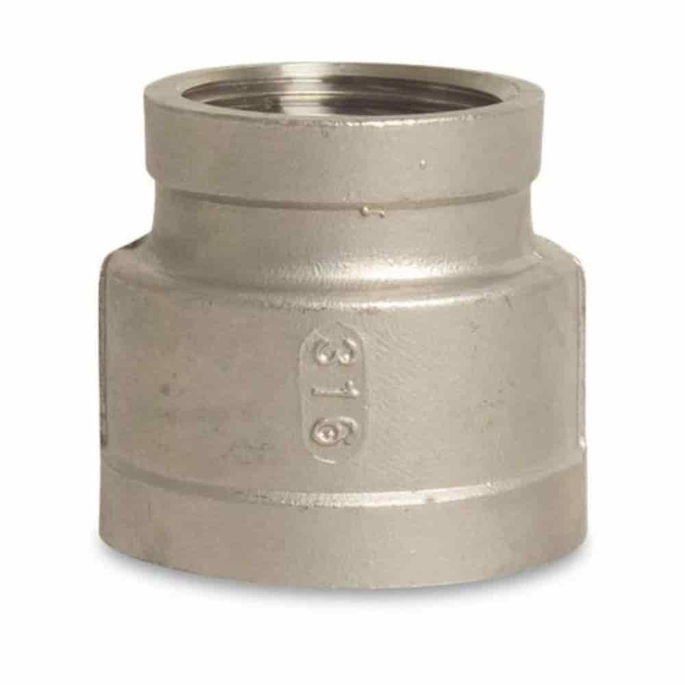 Threaded Fitting Stainless Steel Reducing Coupling 1/2" F x 3/8" F-0