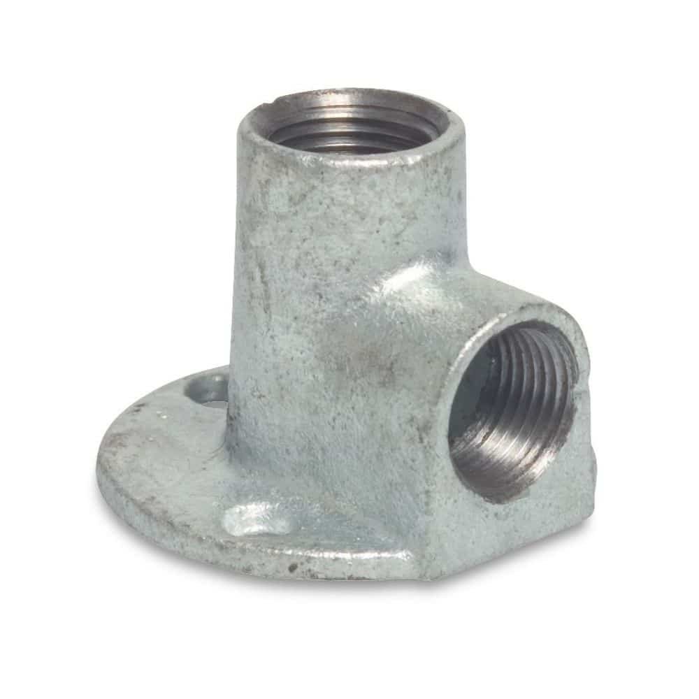 Threaded Fitting Malleable Cast Iron Wall Plate 90° 1/2" Female x 1/2" Female-1