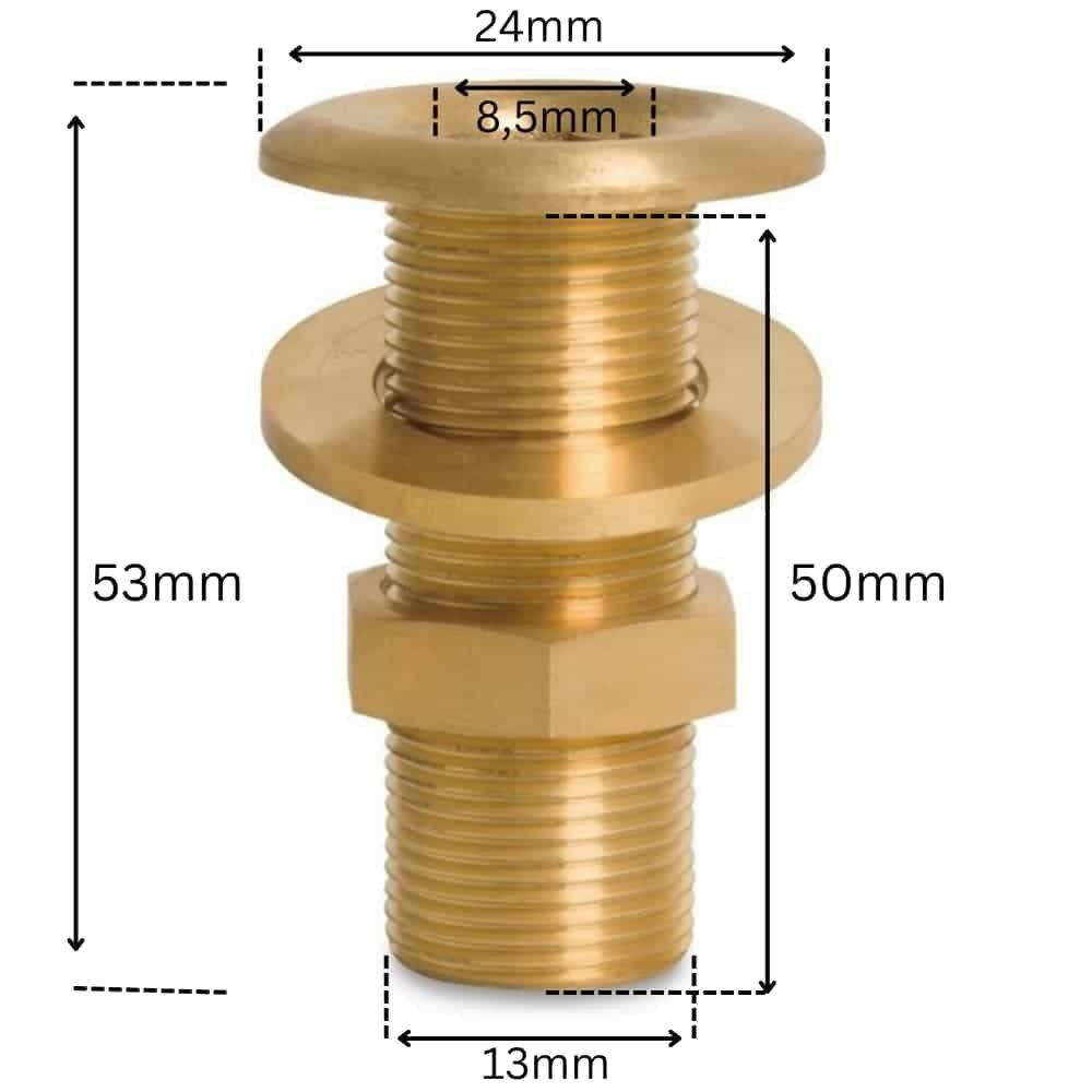 Threaded Fitting Brass Bulkhead Union 1/4" Male Thread-2