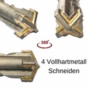 Hammer Drill Bit for SDS-PLUS 4-Cutter Ø 5.0mm x 160mm Length-1