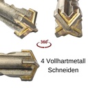 Hammer Drill Bit for SDS-PLUS 4-Cutter Ø 12.0mm x 160mm Length-1