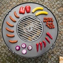 Griddle Plate Made of Natural Steel for Fire Bowl 78 cm + Grill Grate 36 cm and 4 Handles-0