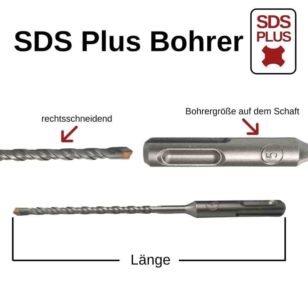 Hammer Drill Bit for SDS-PLUS 4-Cutter Ø 6.5mm x 210mm Length-0