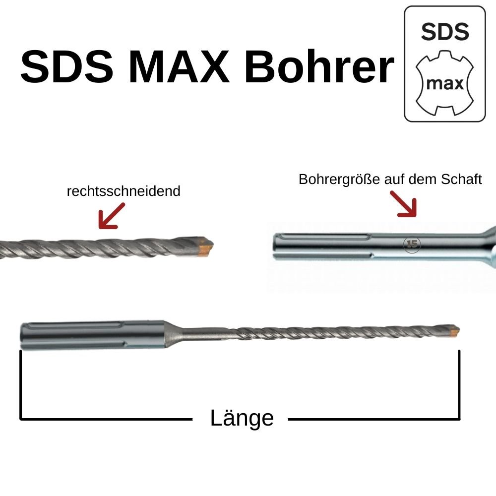 Hammer Drill for SDS-MAX 4-Cutter Ø 35.0mm x 520mm Length-0