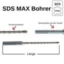 Hammer Drill for SDS-MAX 4-Cutter Ø 35.0mm x 520mm Length-0