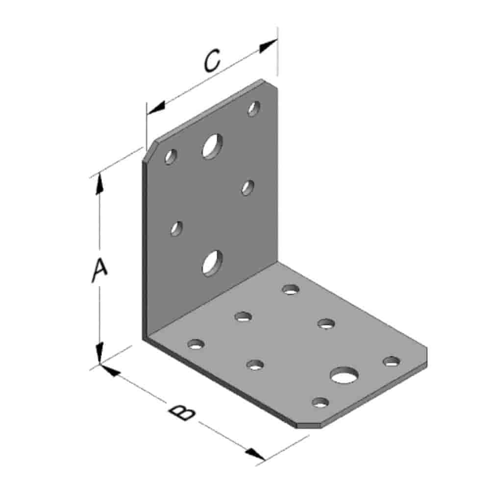 Angle connector 70 x 70 x 55 x 2 mm without rib-0