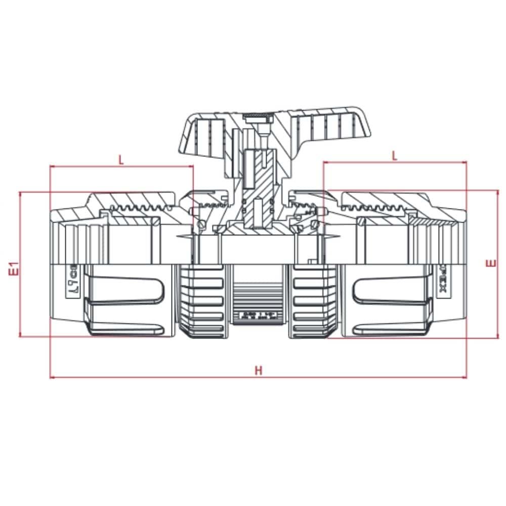 PP PE Pipe Fitting Ball Valve 20 x 20-0