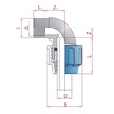 PP PE Pipe Fitting 90° Elbow 40 x 1 1/2" IG-0