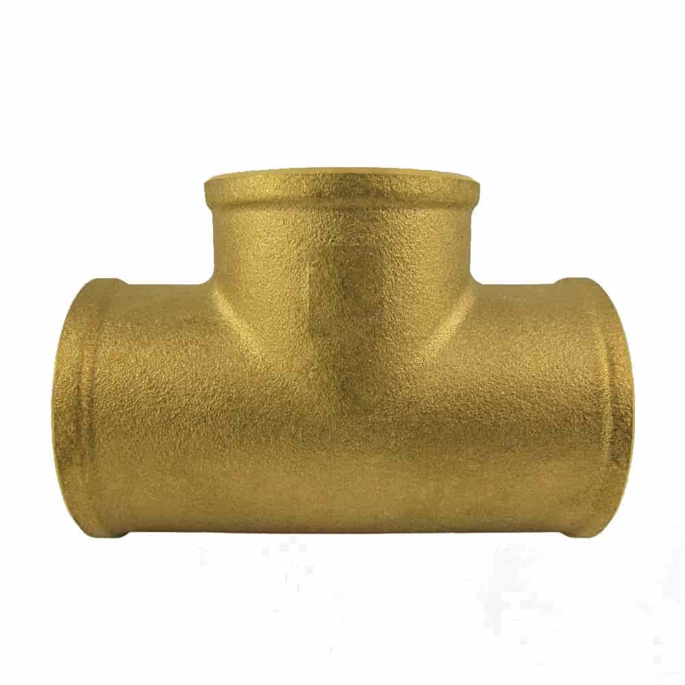 Brass T-Piece 3x1" Female Thread + 3x Brass Threaded Piece 1" Male Thread-0