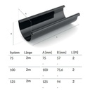 Rain Gutter 2m Brown System 75-0