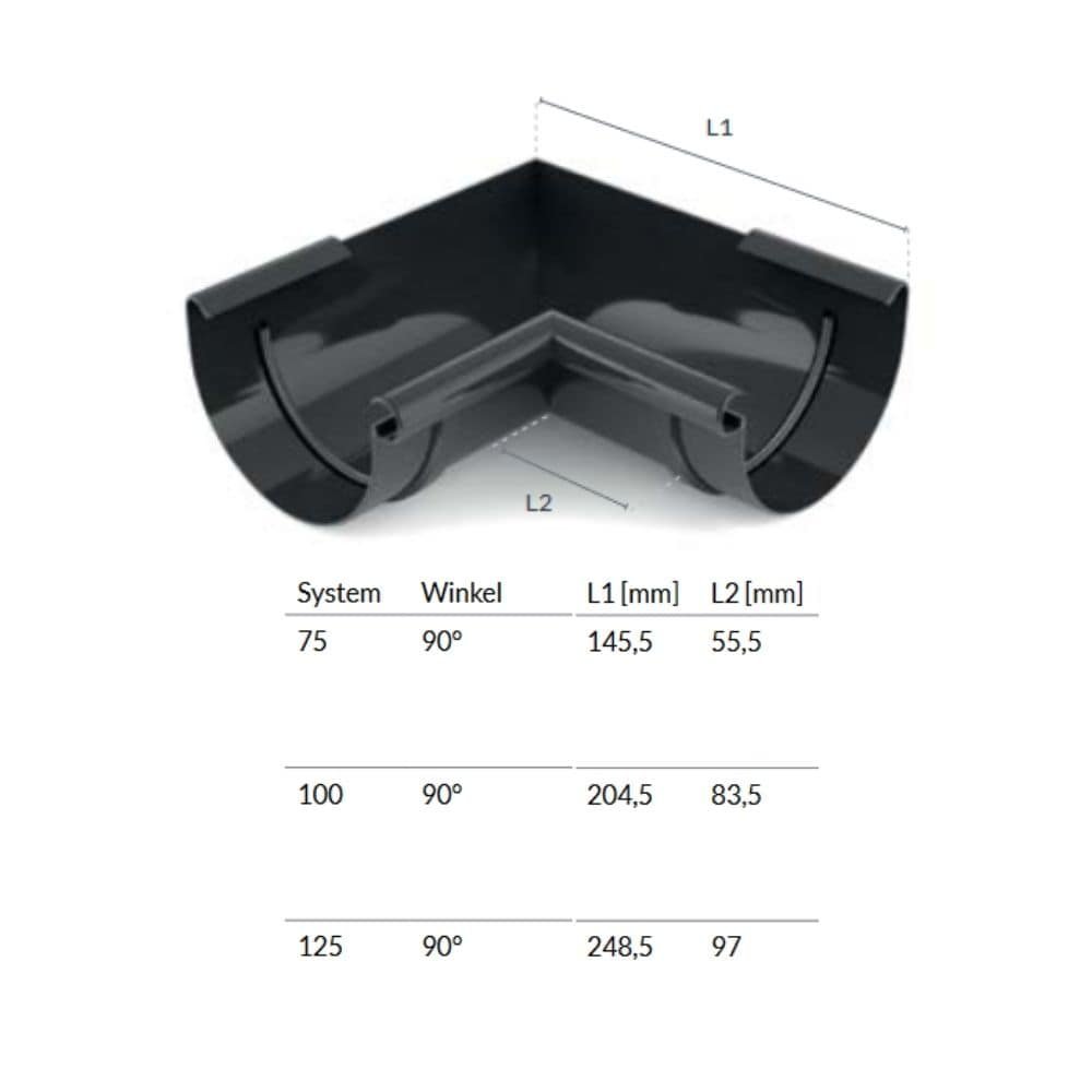 Corner Piece Inside 90° Brown System 75-0