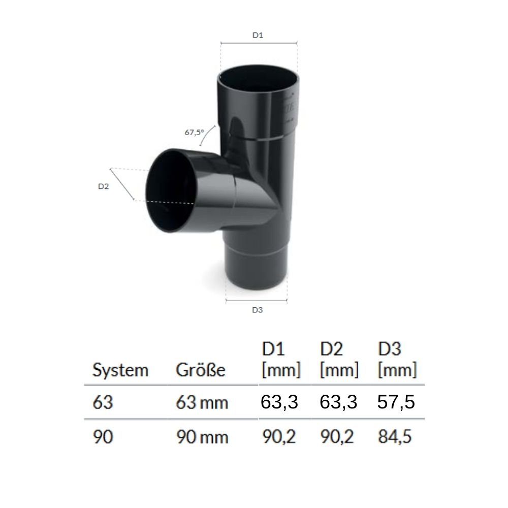 T-Piece Graphite System 90-0