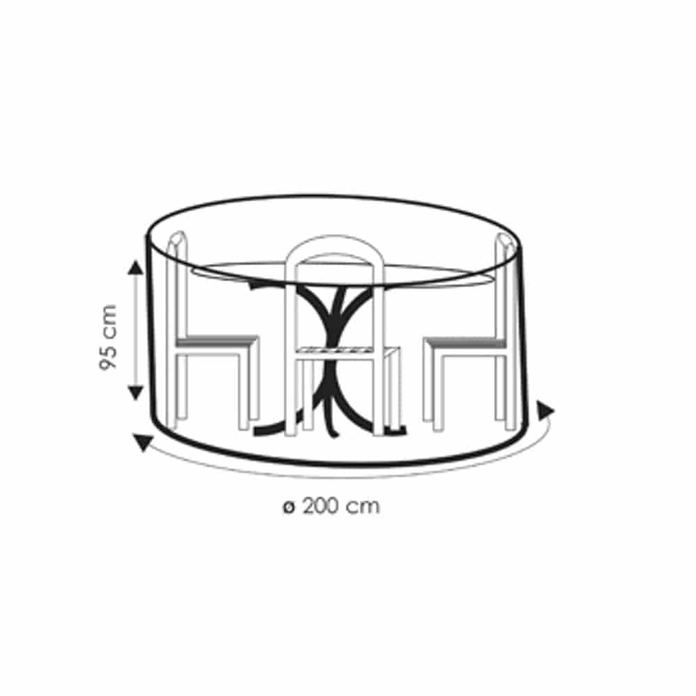 Protective cover transparent round seating group, approx. 200x95-0