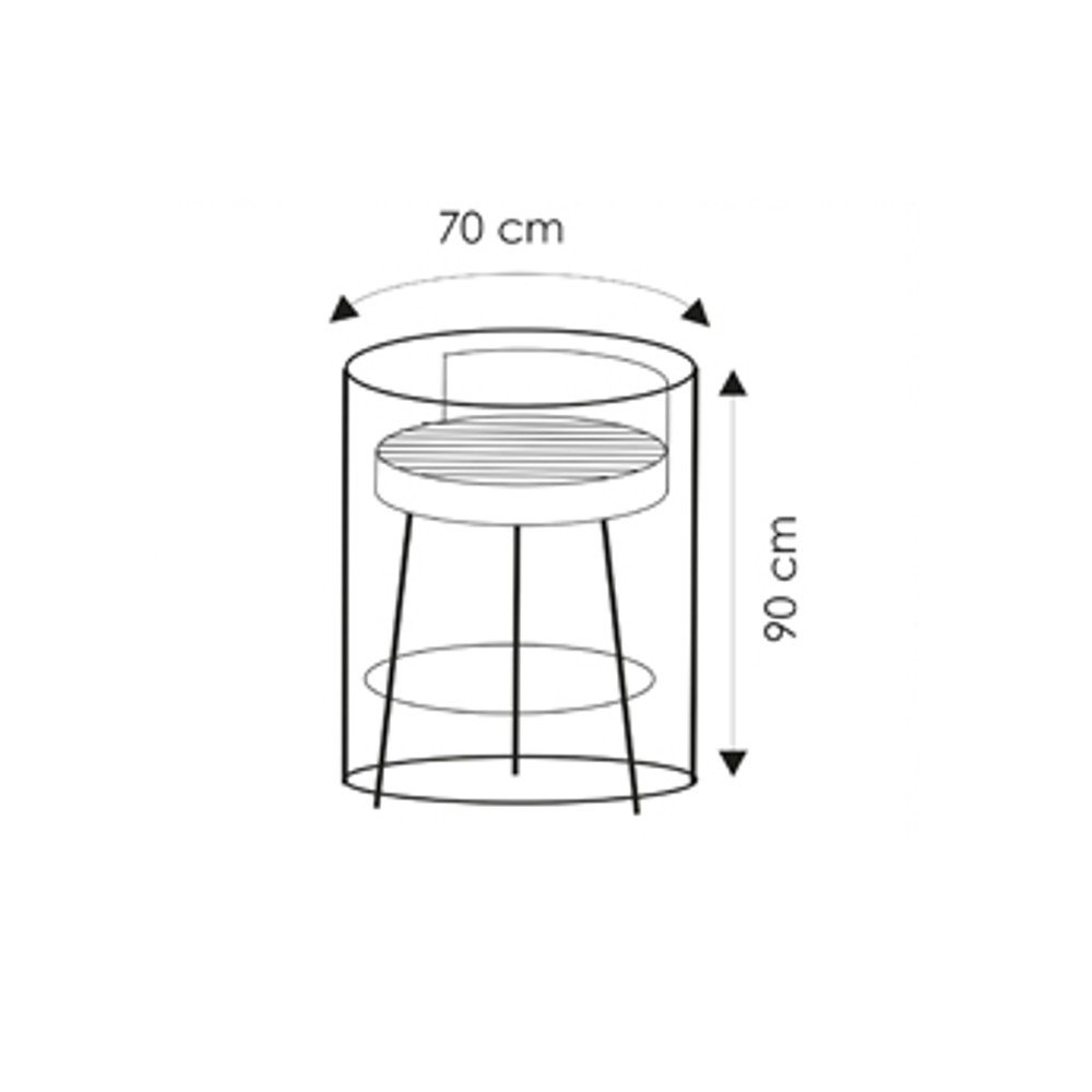 Protective cover transparent round grill, approx. 70x90-0