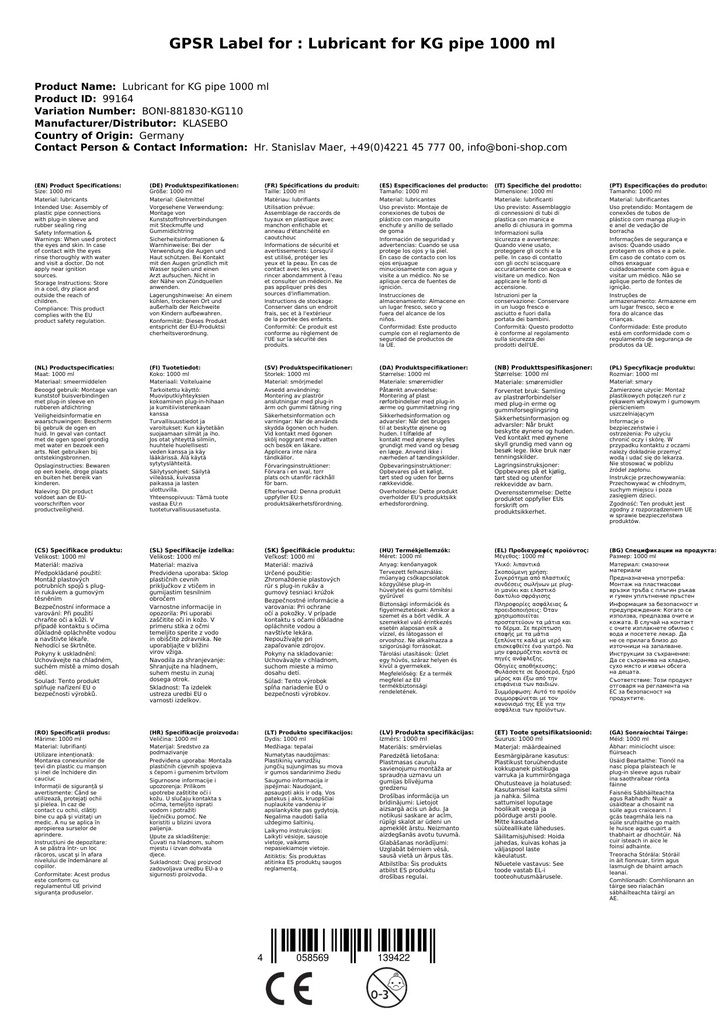 Lubricant for KG Pipe 1000 ml-0