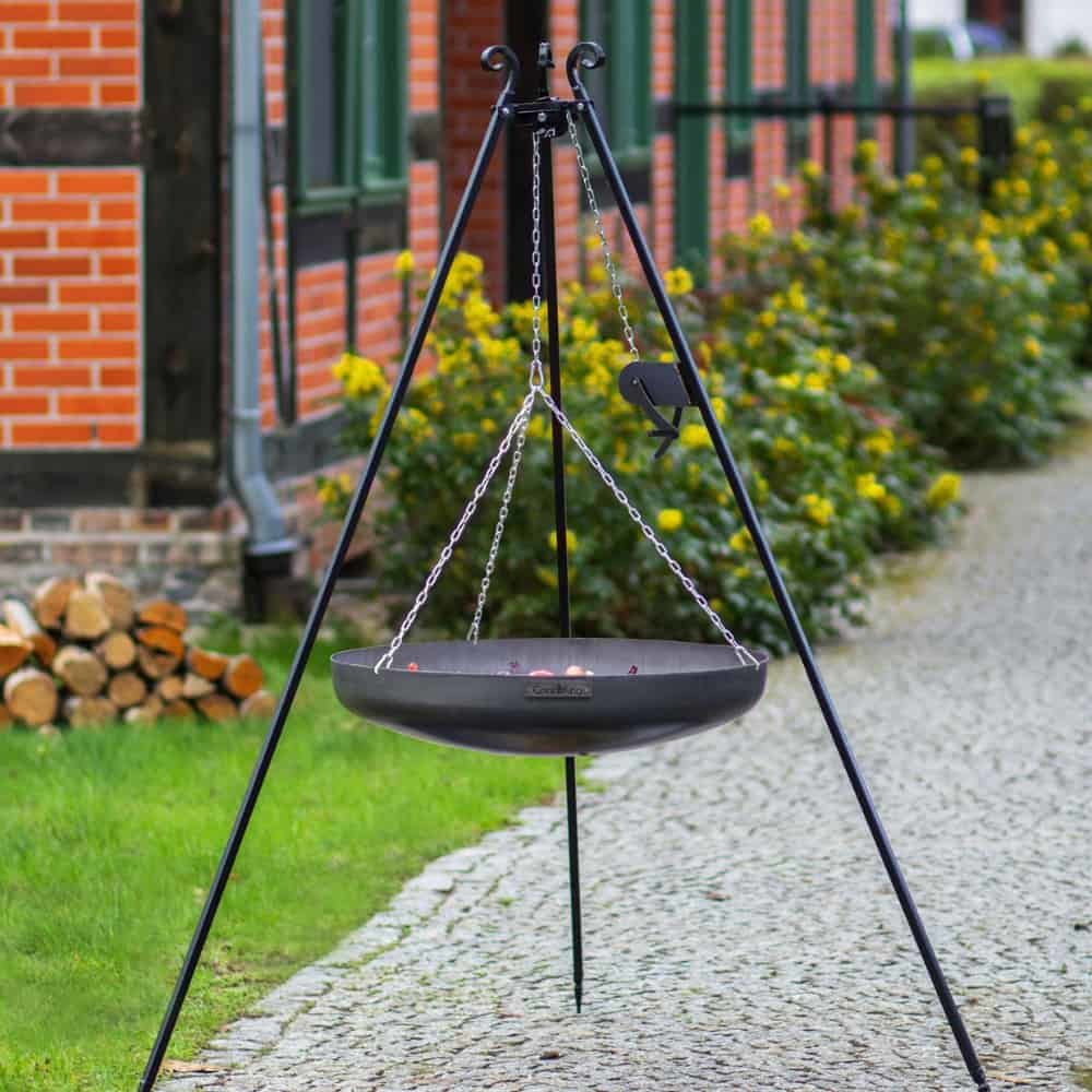 Wok on Tripod from Natural Steel 180 cm - 70 cm Diameter + Crank-0