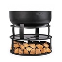 Fire Bowl Base Round 62 cm - with Wood Compartment-1