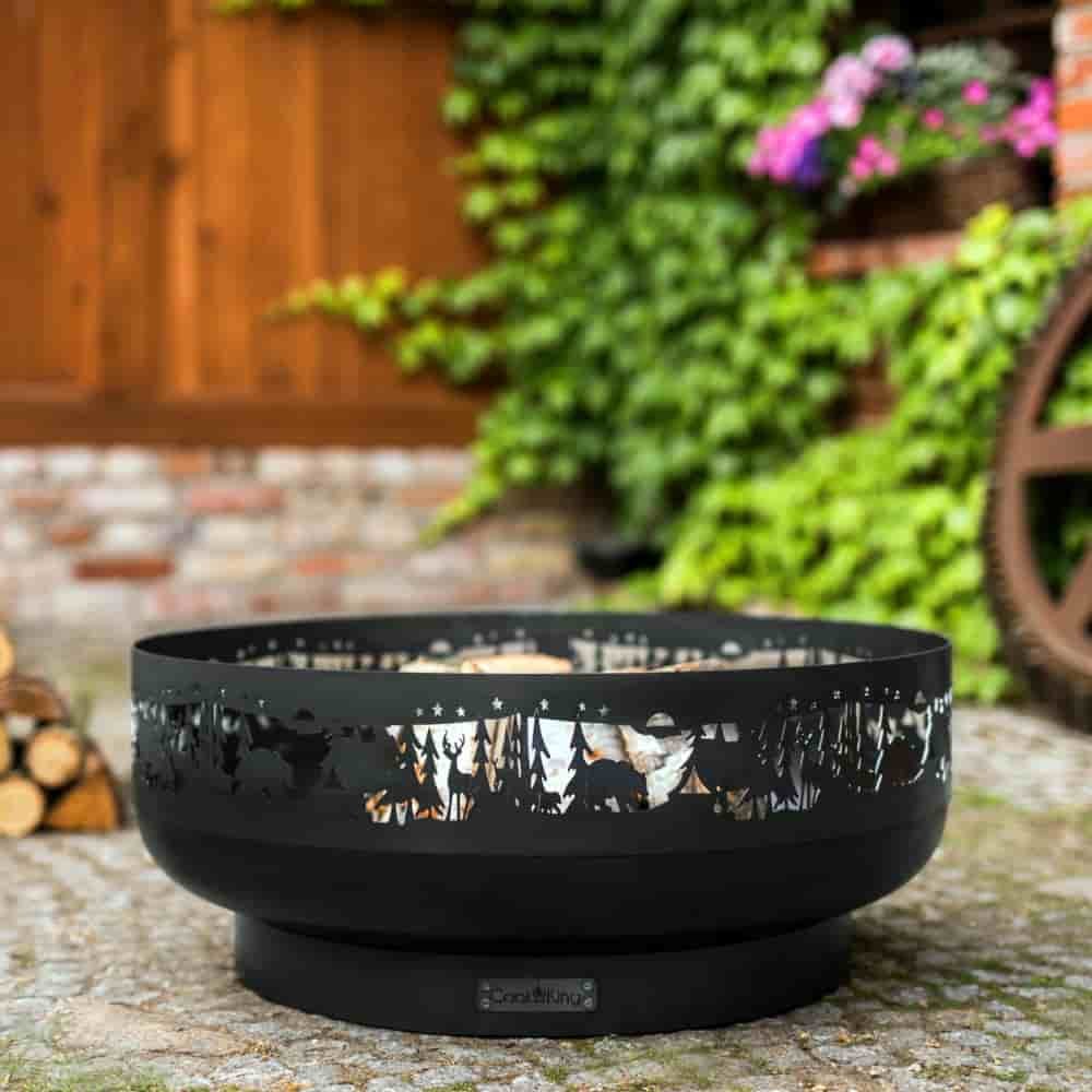 Fire Bowl "FOREST" 80 cm - made of natural steel-0