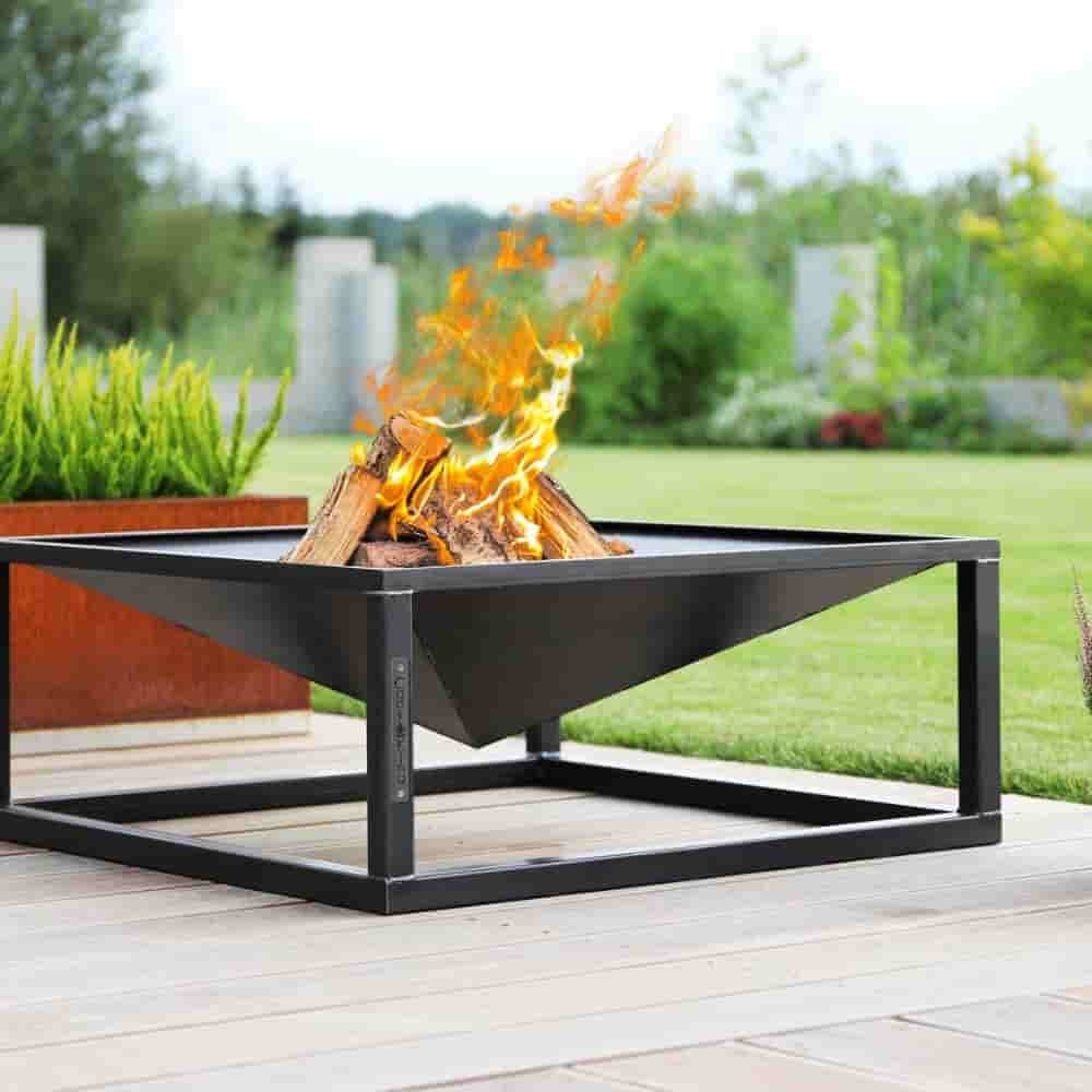 Fire Bowl “SQUARE” 70x70 cm - made of Natural Steel-1