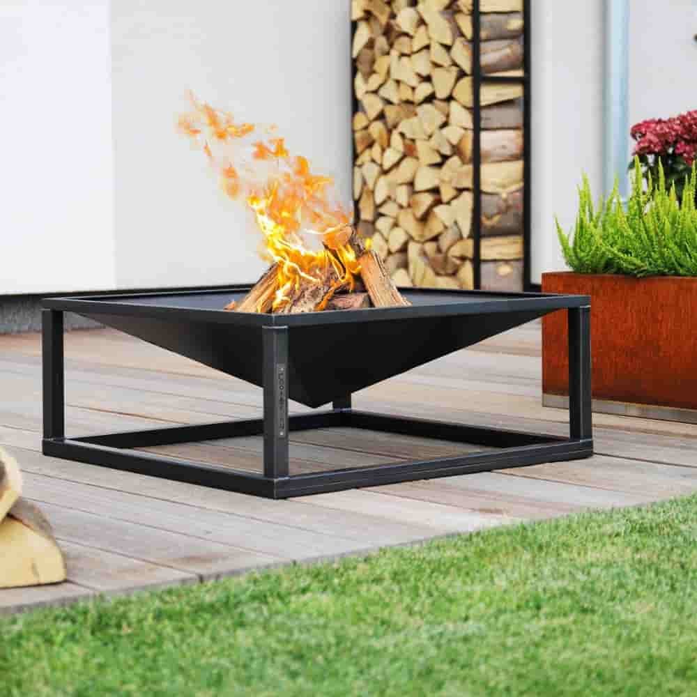 Fire Bowl “SQUARE” 70x70 cm - made of Natural Steel-2