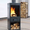 Garden Fireplace "ROSA" - made of Natural Steel-3