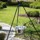 Tripod made of natural steel 180 cm with stainless steel pot 14 l-3