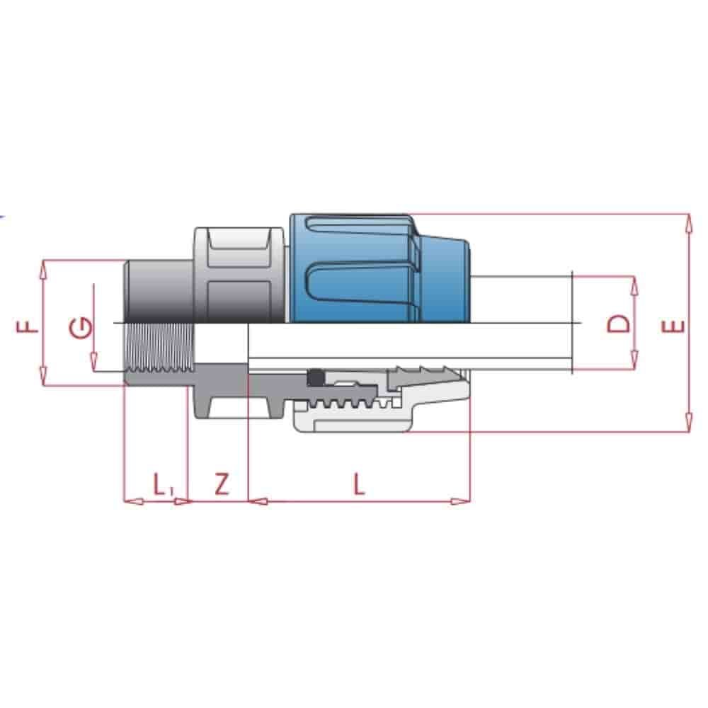 PP PE Pipe Fitting Coupling IG 20 x 1/2"-4