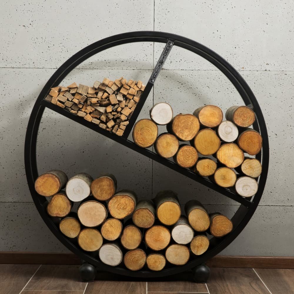 Firewood Rack "DIEGO" 80 cm - made of natural steel-0