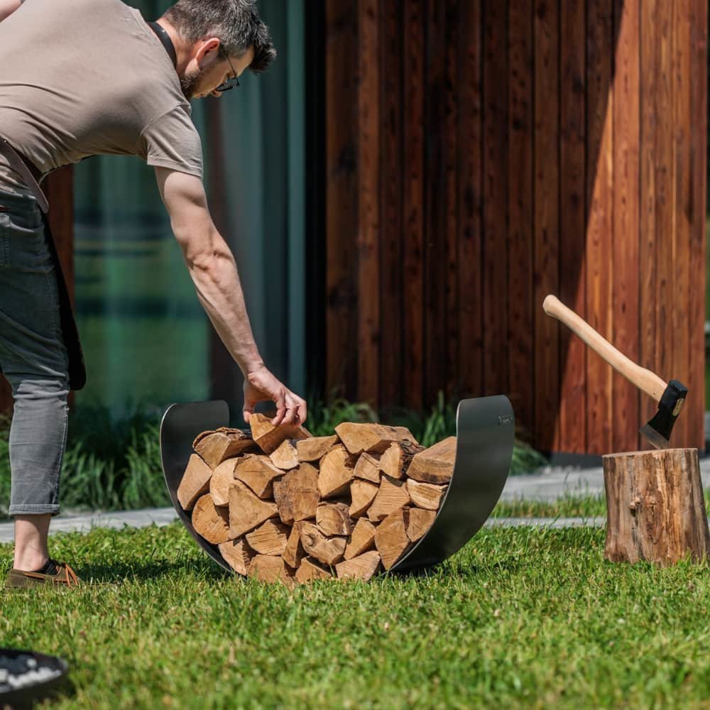 Firewood Rack "TURYN" - Made of Natural Steel-2