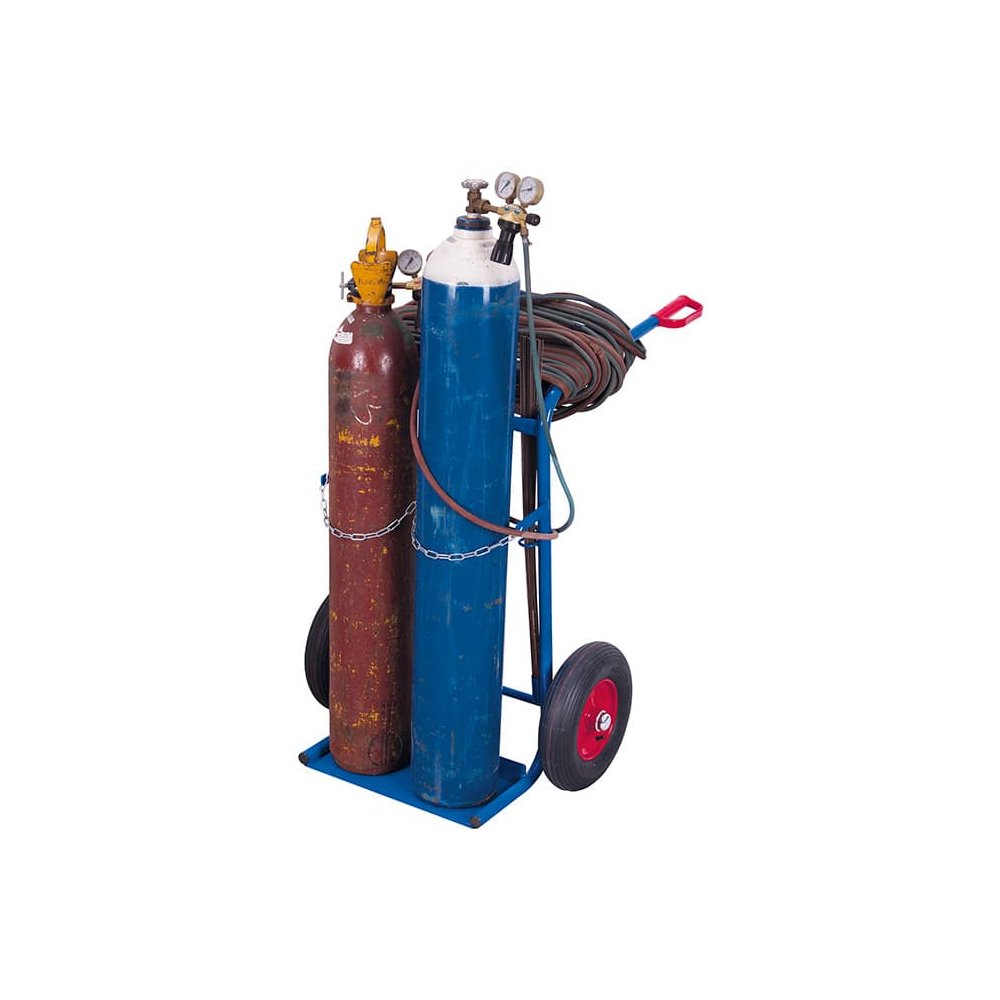 Steel Cylinder Trolley 200 kg for 2 Steel Cylinders Solid Rubber Tires 855 x 975 x 1240 mm-0