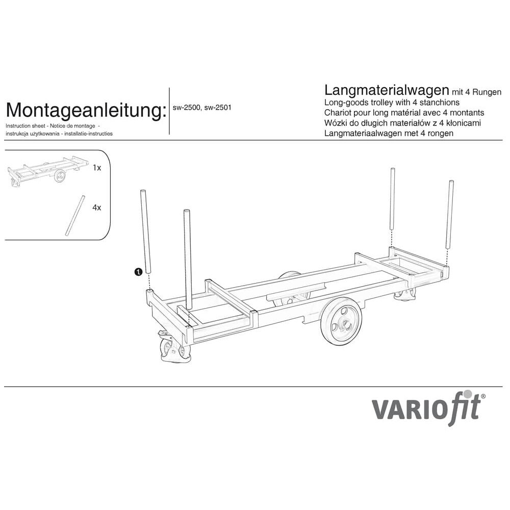 Long Material Cart with 4 Stakes (EV)-0