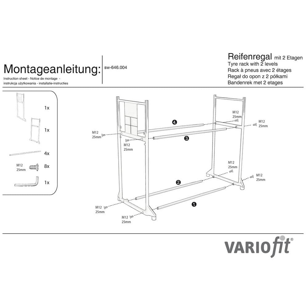 Tire Rack with 2 Tiers 300 kg 1205 x 780 x 1325 mm-0