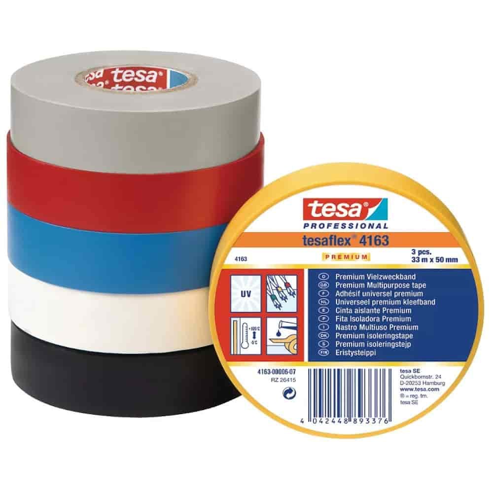 tesa tesaflex Insulating Tape 4163 PVC 19 mm x 33 m (gray)-0