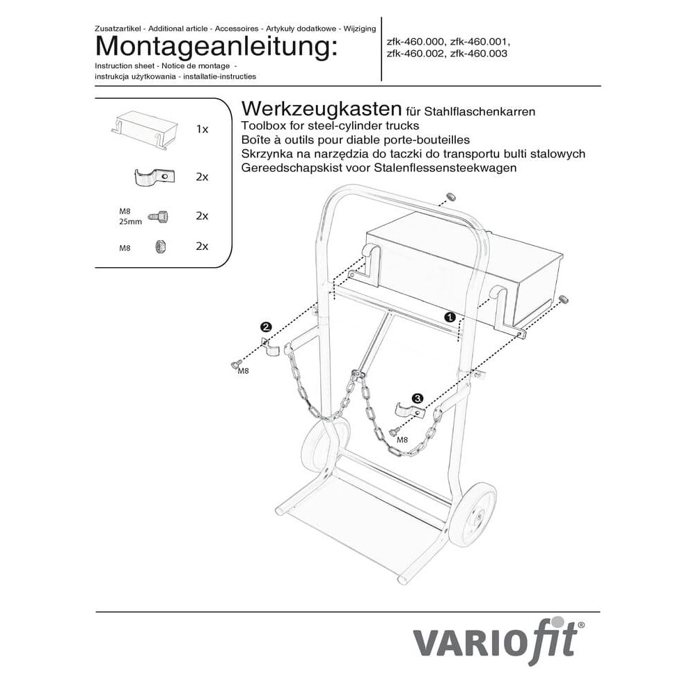 Toolbox for Steel Bottle Carts fk-1300 / 1301-2