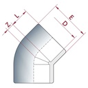 PVC-U 45°Elbow Socket 50 mm PN16-0