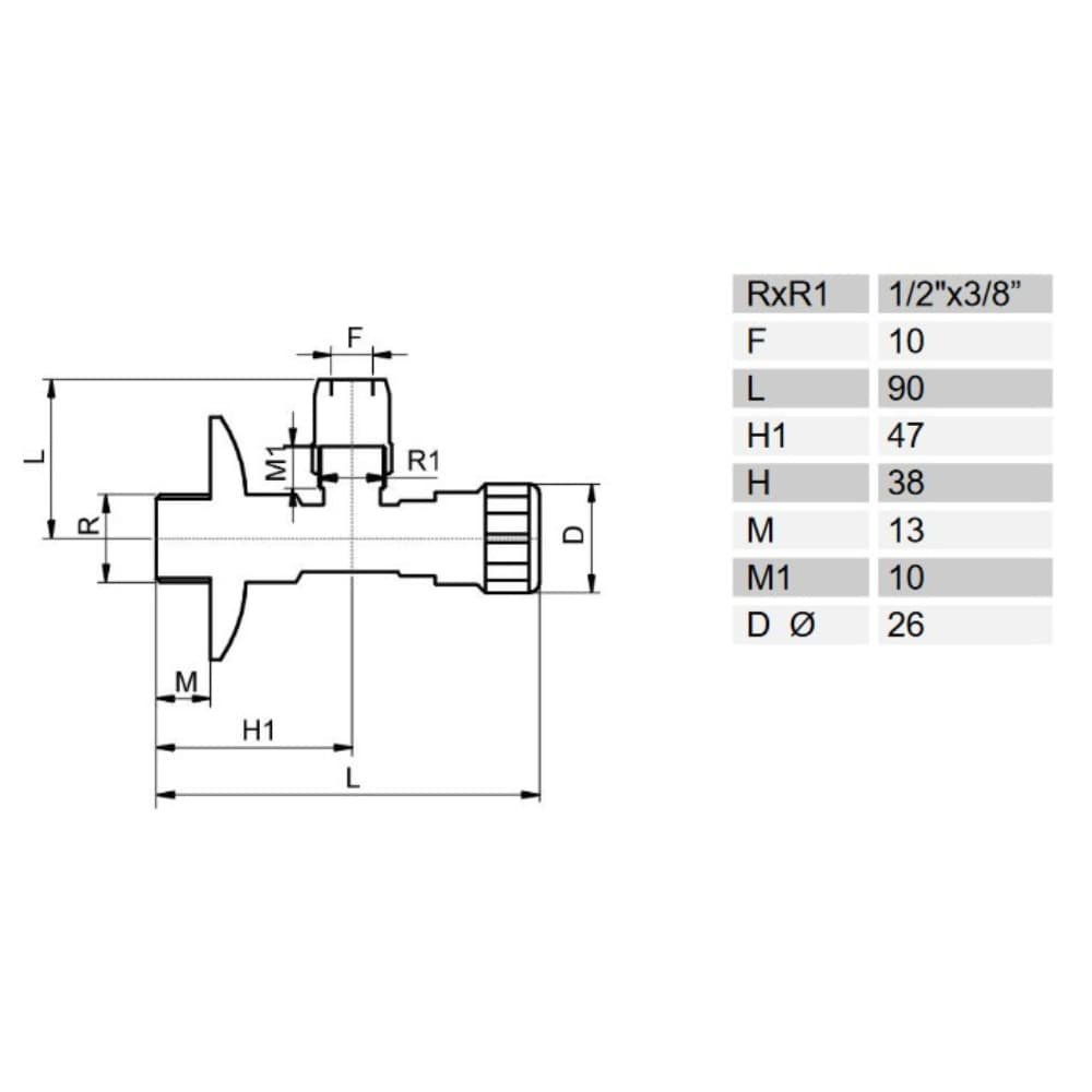 Angle Valve 1/2" x 10 mm-0