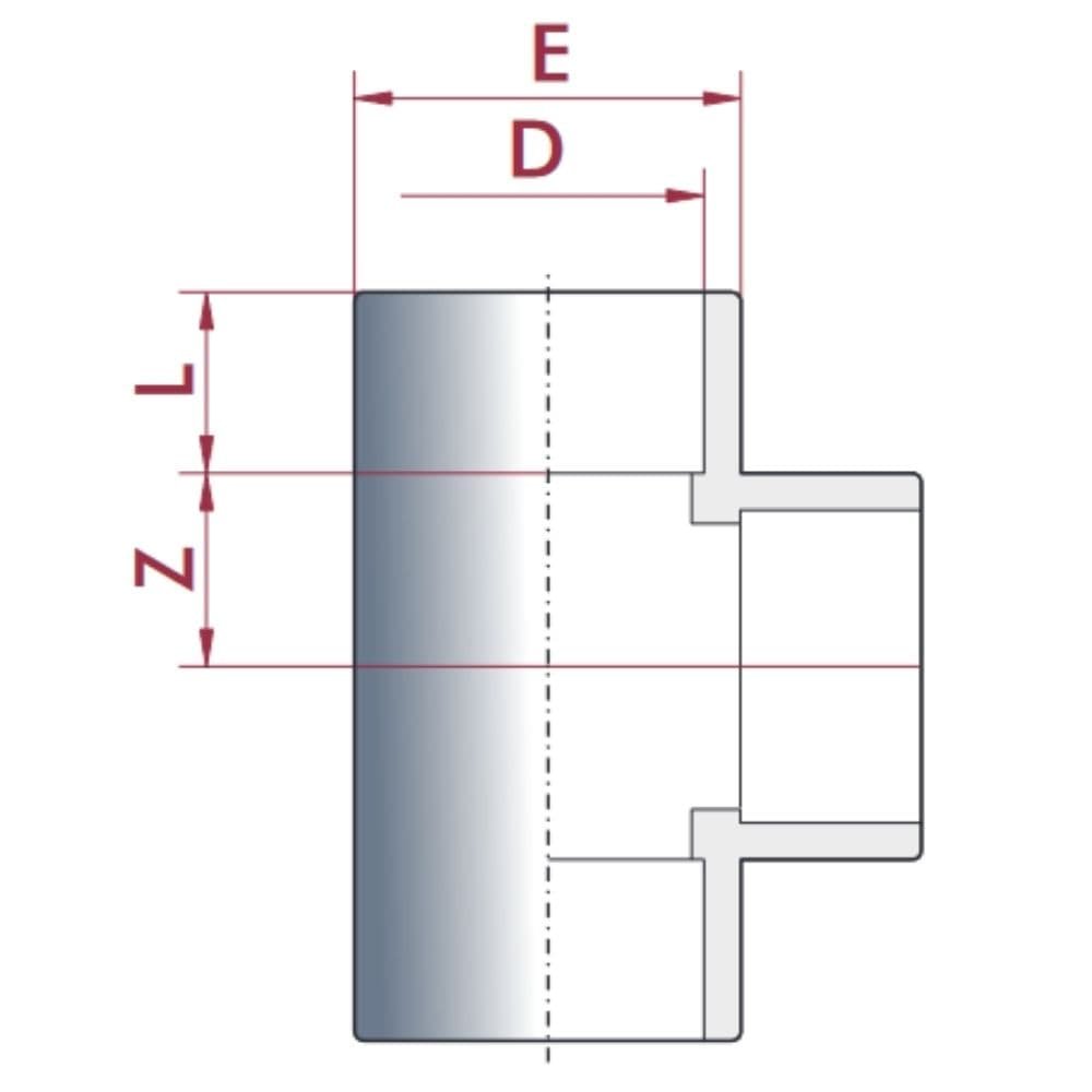 PVC-U T-Piece Socket 40 mm PN16-0