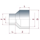 PVC-U Reduction long 50-40mm x 32 mm PN16-0