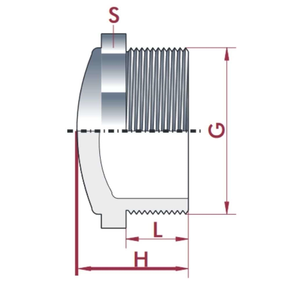 PVC-U Plug AG 3/4" PN10-0