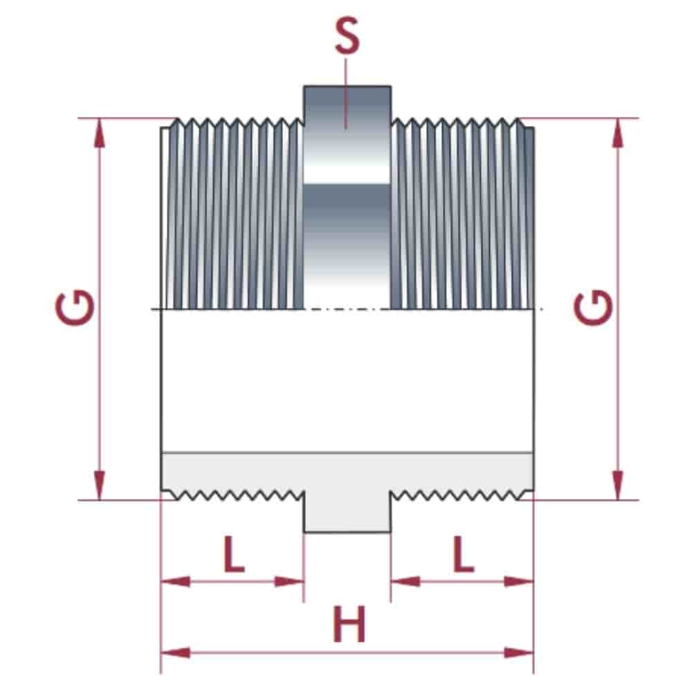 PVC - U AG x AG Doppelnippel 1/2"-0