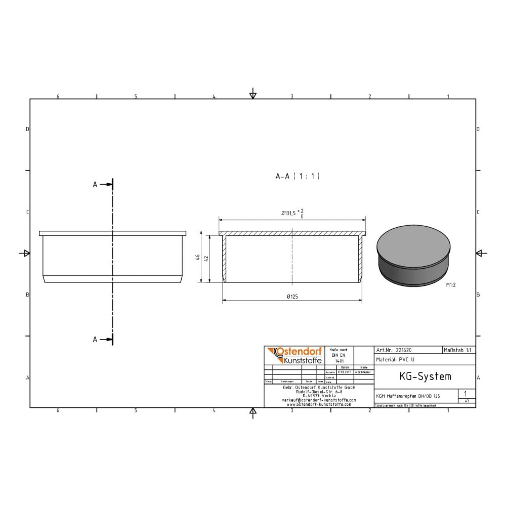 KGM Socket Plug DN/OD 125-1