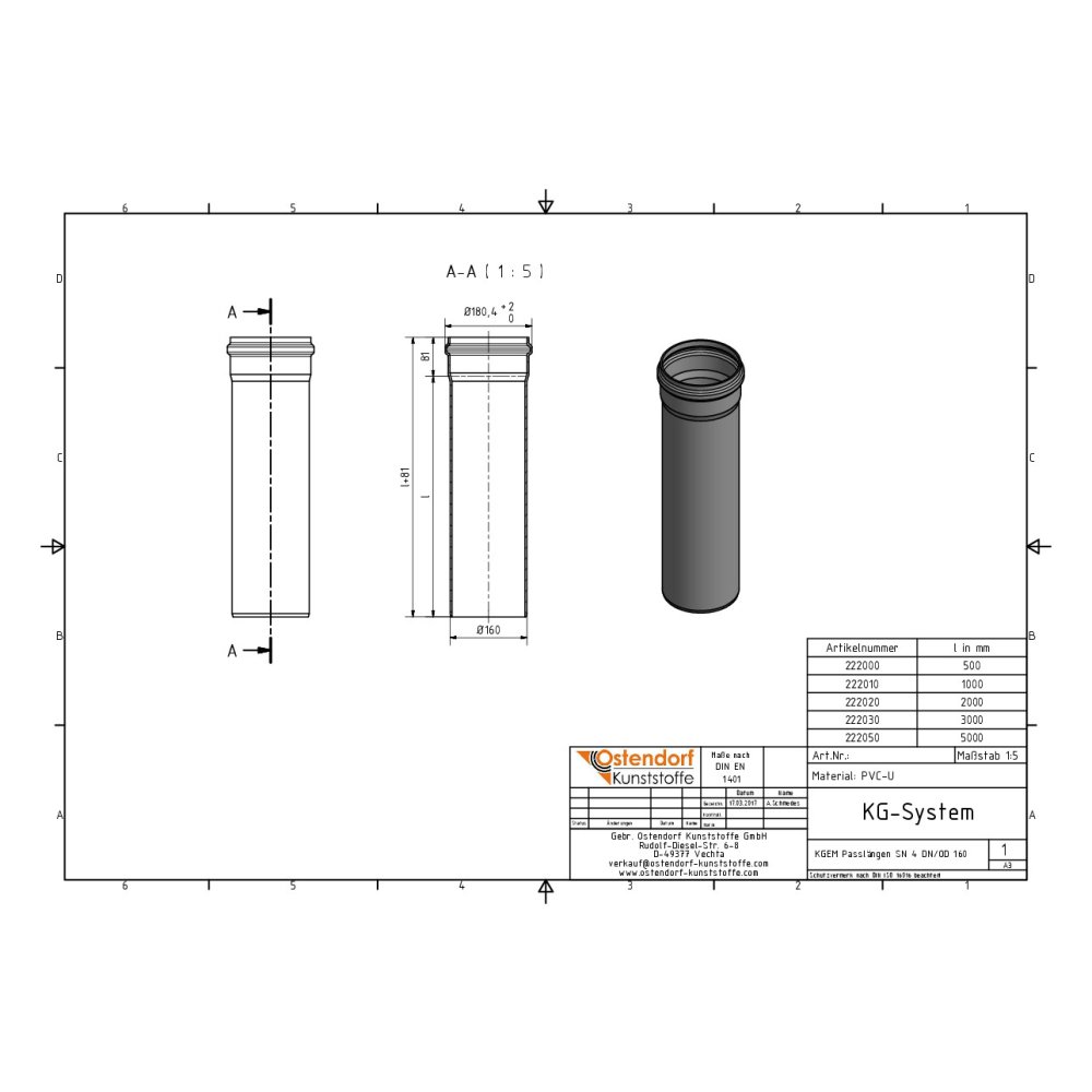 KGEM Pipe SN 4 DN/OD 160 x 2000 mm-1