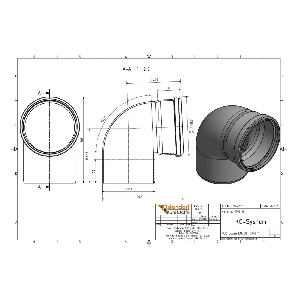 KGB Bend DN/OD 160 87 Degrees-1