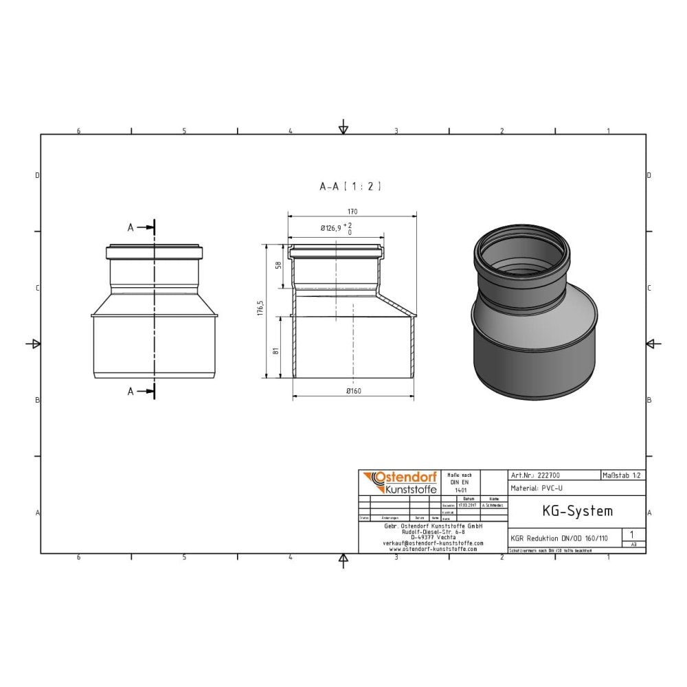 KGR Reduction DN/OD 160/110-1