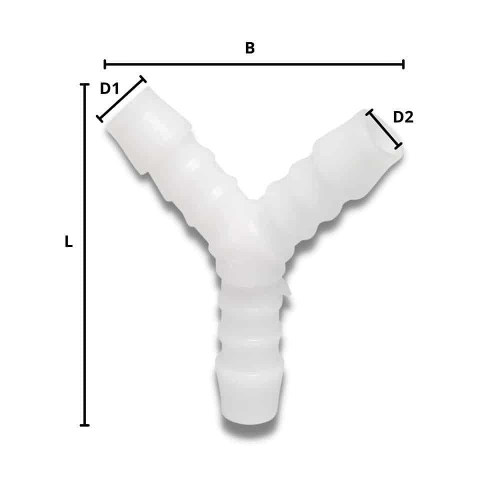 Hose Connector Plastic Y-Piece 10 mm-0