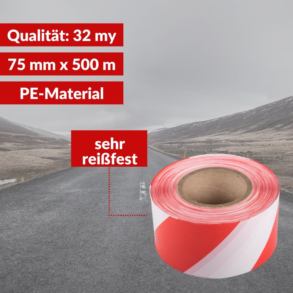 500m x 75mm Film Barricade Tape Flatterband-1