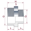 PVC - U Double Nipple Reduced Male 1 1/4" x 1/2"-0