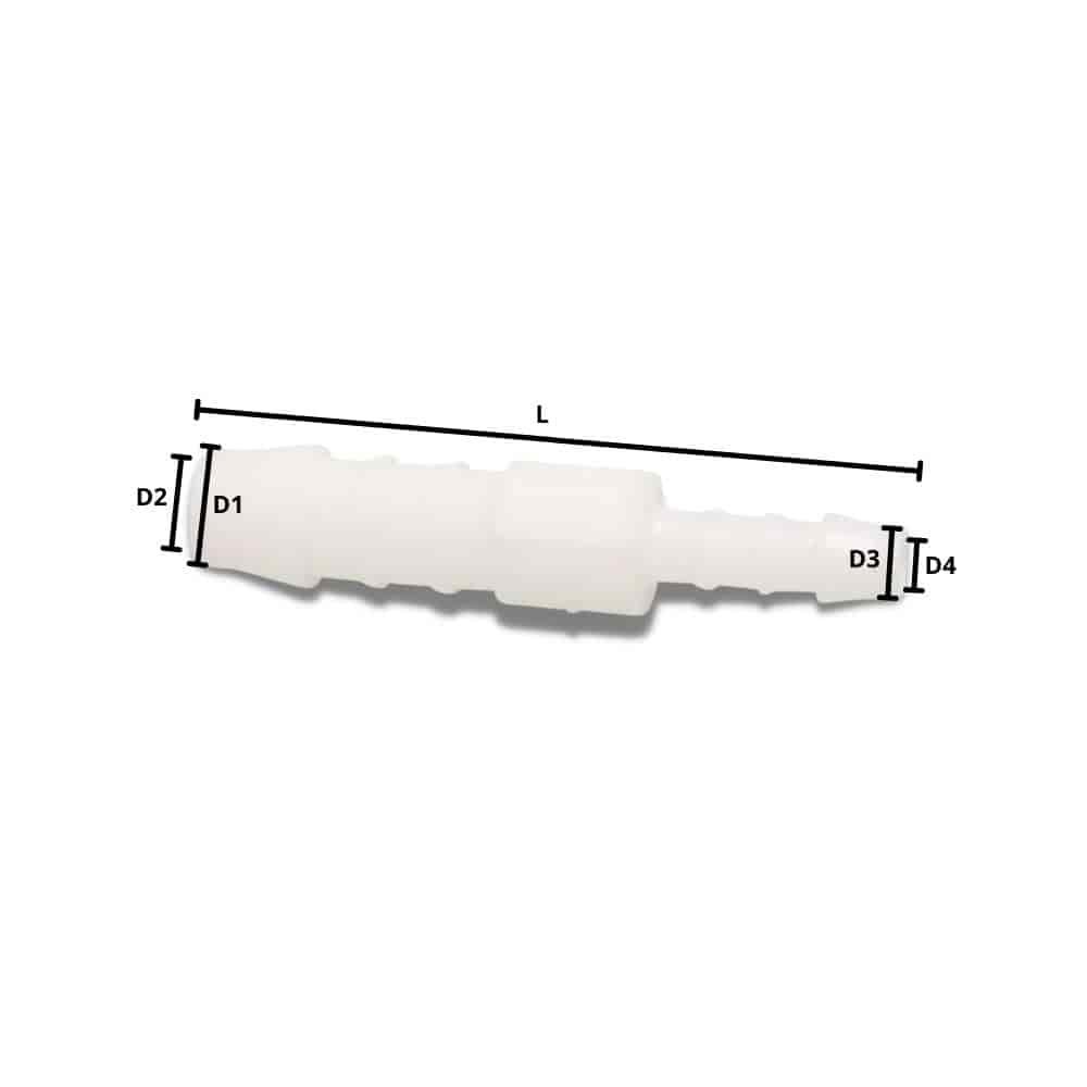 Hose Connector Plastic Nozzle Reduced 4 mm x 3 mm-0