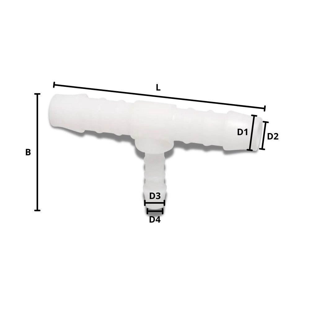 Hose Connector Plastic T-Piece Reduced 6 mm x 4 mm x 6 mm-0